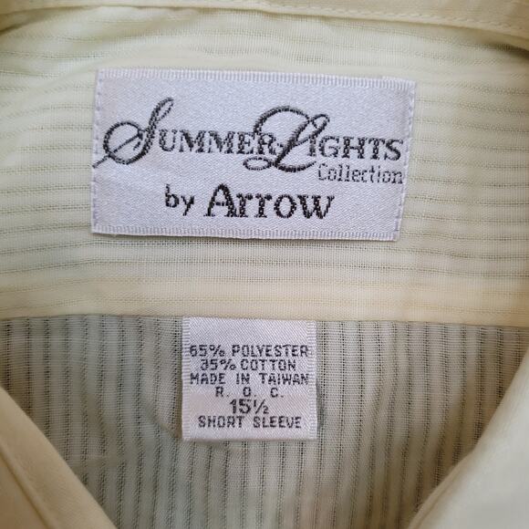 Vintage 80s Arrow Pastel Stripe Short Sleeve Button Up Shirt Mens Medium 15.5 - Picture 10 of 10